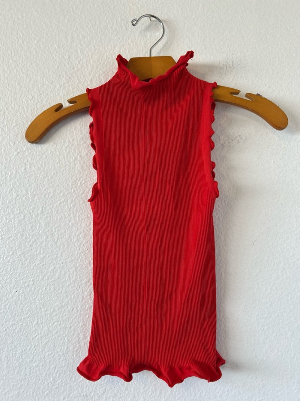 Free People Intimately Red Ruffle Tank Top Size XS/S - Picture 3 of 6